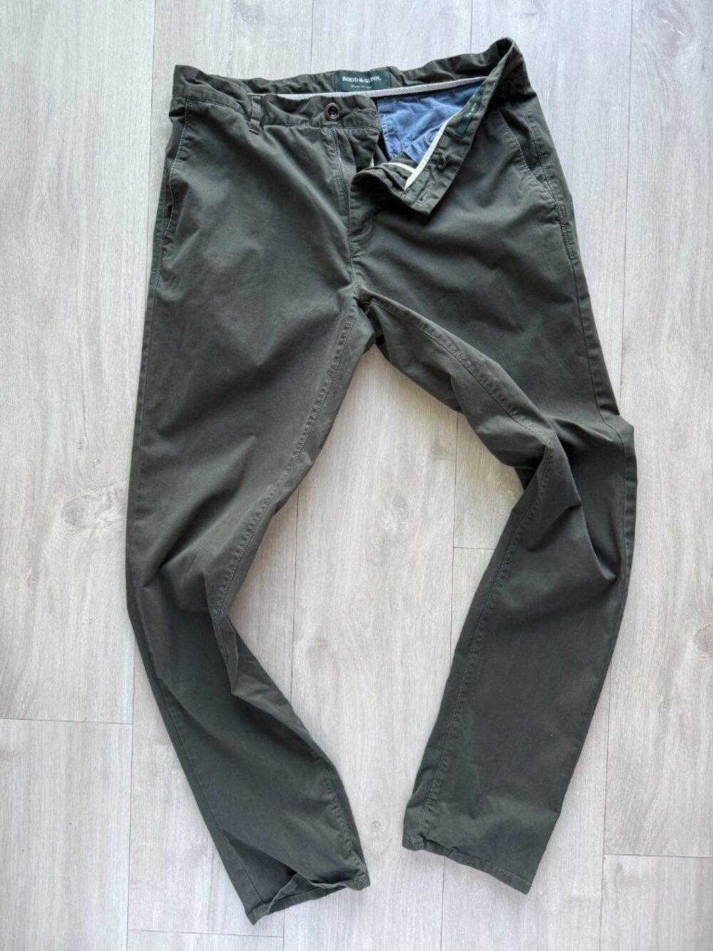 Rodd & Gunn Slim Fit Olive Green Cotton Chino Pants 32R